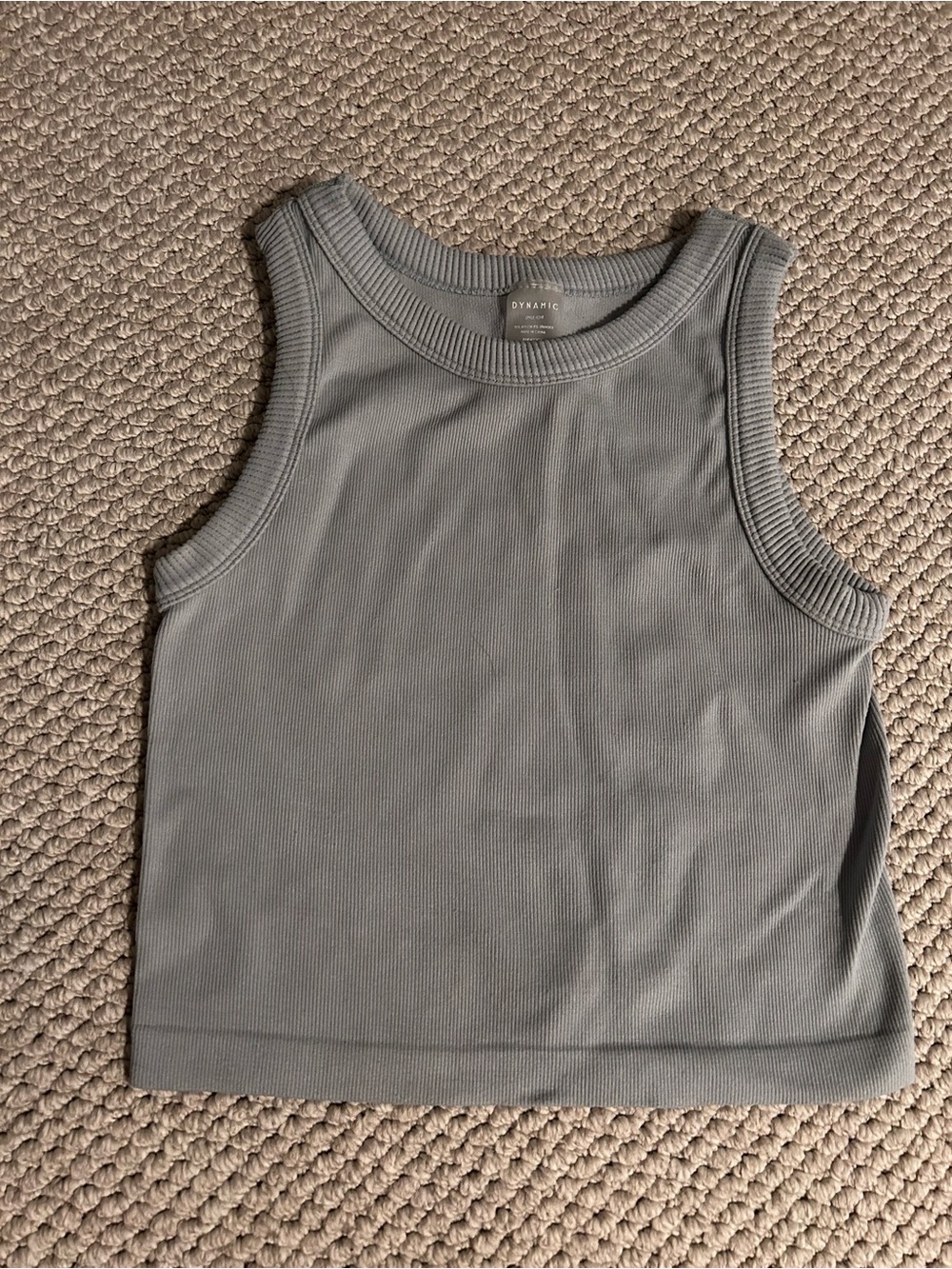 Dynamic Grey Ribbed Tank Top